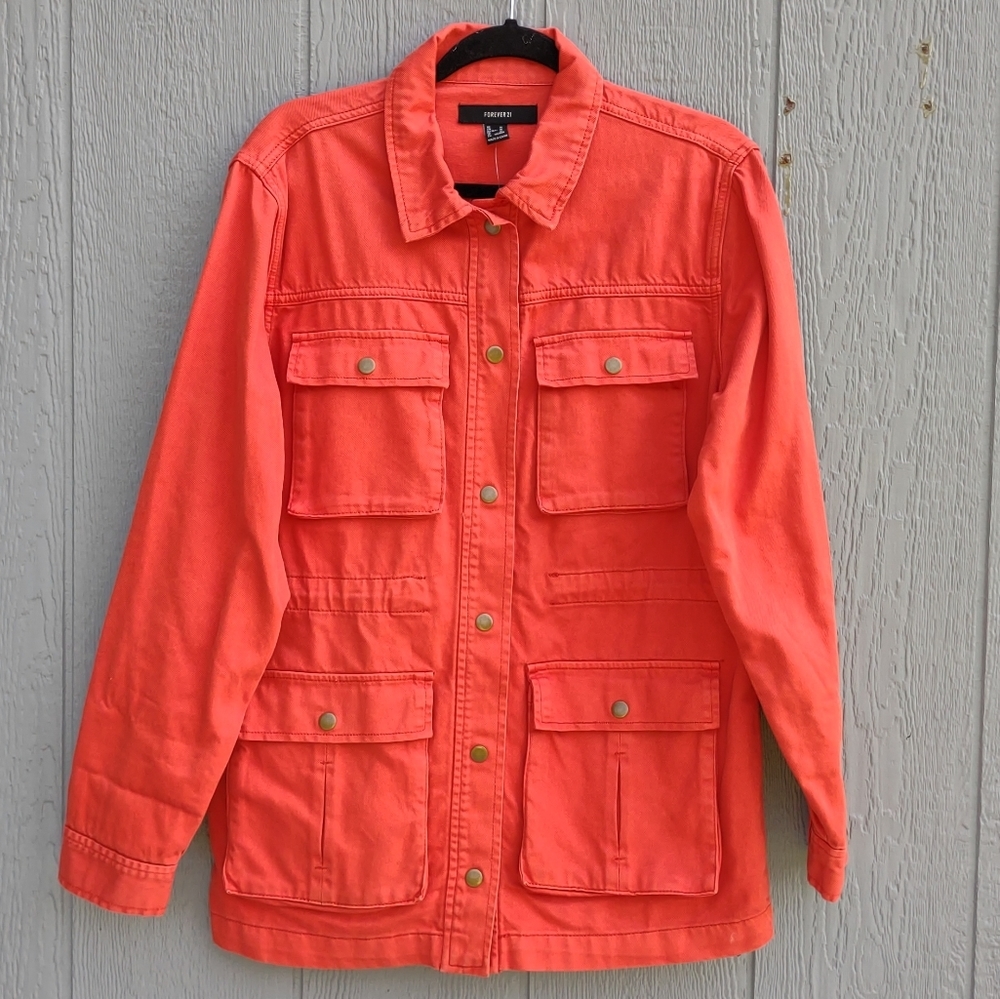 Forever 21 Utility Jacket Rust Orange Medium‎